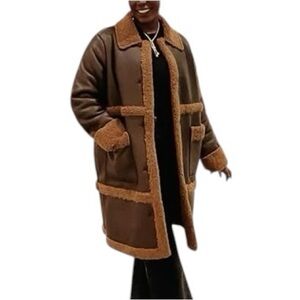 NWT $220🔥 BEARPAW Faux Leather Shearling Penny Lane Coat Women’s Size Large